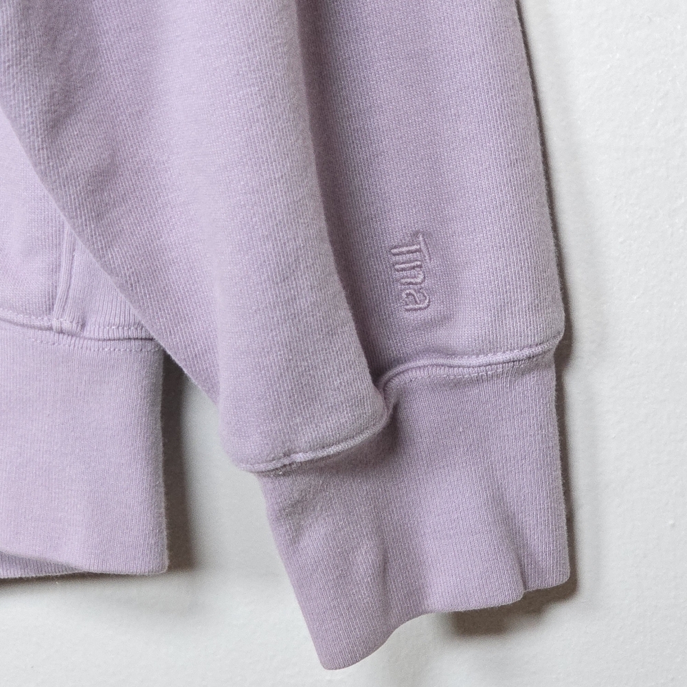 Tna Extra Fleece Women's Organic Cotton Sweatshirt Lavender Crewneck Sustainable - Picture 2 of 12